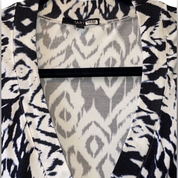 TART 💓SZ XS S💓BLACK AND WHITE SILK EFFECT JERSEY WRAP DRESS EXCELLENT CONDITION - Picture 5 of 11